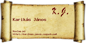 Karikás János névjegykártya