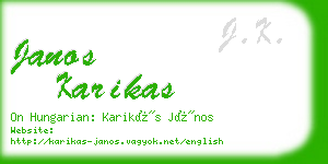 janos karikas business card